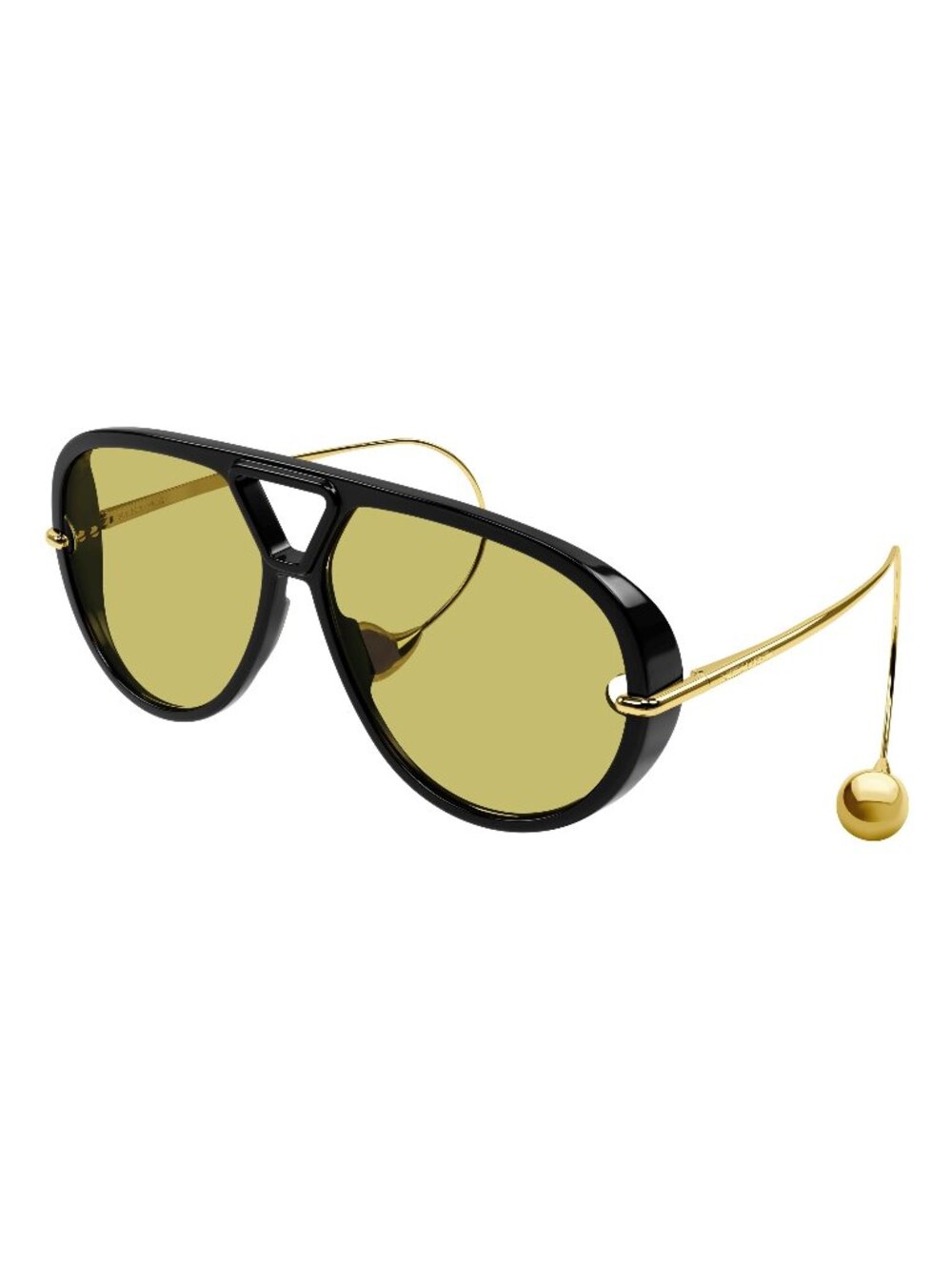 New Bottega Veneta Women's Sunglasses Black Square Yellow Lens Acetate Frame